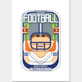 American Football White Silver Blue - Hail-Mary Blitzsacker - Jacqui version Posters and Art